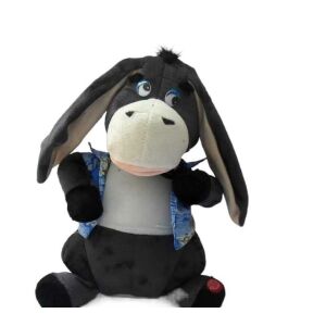 Jucărie interactivă de pluș măgar dansator cu cămașă hawaiiană - Plușuri interactive