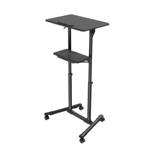 GEMBIRD Schreibtisch für 1 Fernseher/Monitor, max. 20 kg, Ablage max. 10 kg, 400 x 215 mm, Schreibtisch 600 x 400 mm, schwarz