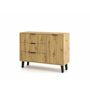 KOMODA SCANDI 1D3S SLIM 1 DVERE 3 ZÁSUVKY DUB ARTISAN