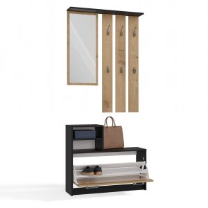 Set hol ARTISAN VERA ANTHRACITE cu oglindă, suport pentru haine și depozitare pantofi - Seturi mobilier de hol