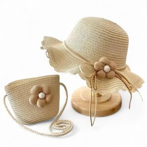 Lányoknak 52 cm-es táska és sapka SZETT, nyárra szalma MAN CZ55