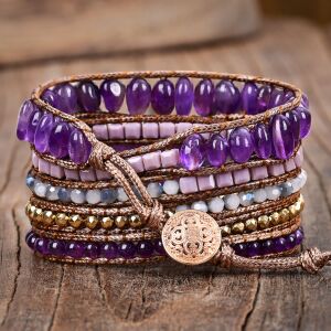 Wrap karkötő Ametiszt lila