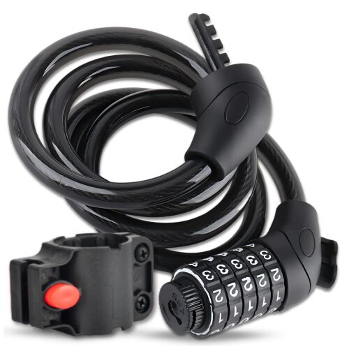 Kódolt kerékpárzár PADLOCK kábelvédelemmel
