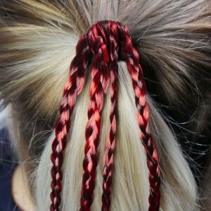 Gumiszalag zsinórral - piros