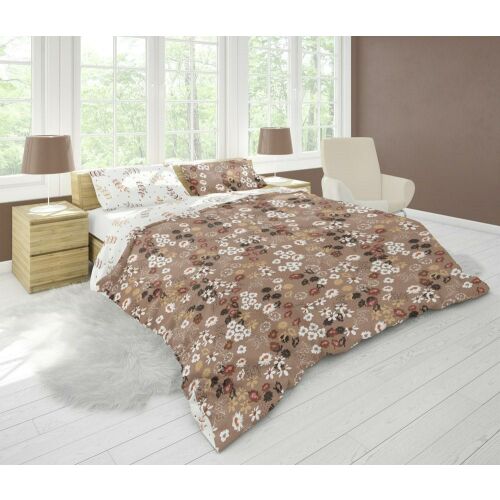 Mikroszálas ágynemű 160x200 Harmony 7 virág bézs fehér Faro