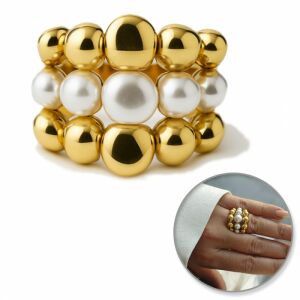 Aranyozott, állítható sebészeti acélgolyók, PST945 gyöngygyűrű