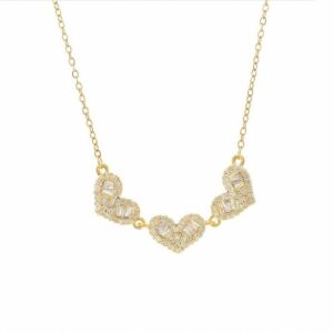 14k aranyozott sebészeti acél szív alakú cirkónia nyaklánc NST2168