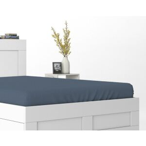 Szatén lepedő 160x200 farmer sötétkék gumi nélkül Clean