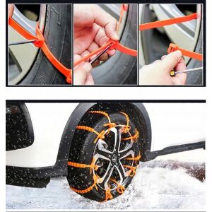 Csúszásgátló hóláncok autókhoz, 10 db-os készlet nylonból, biztonsági tartozékok télire