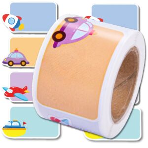 Színes matricák és címkék 100 db-os tekercsen gyerekeknek - barkácscímkék