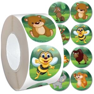 Színes dzsungel állatok matricák 500 db-os tekercsen barkácsolás gyerekeknek