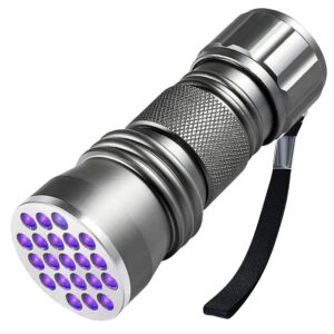 Alumínium mini UV-érzékelős zseblámpa - hordozható ultraibolya fény