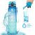 Vizes palack 1L OMBRE Navy Blue türkiz kulacs vízfröccsel és öntési bemutatóval