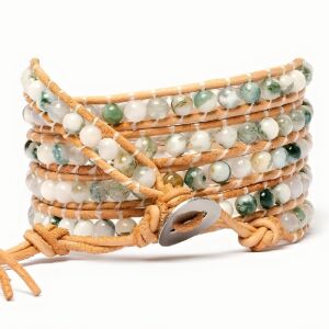 Wrap karkötő Achát, bőr zsinór 143569424 - Női ékszer