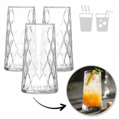 3 db magas hullámkarton pohár készlet 475 ml vastag üvegből SZK184ZESTAW3 ivóvízhez és italokhoz