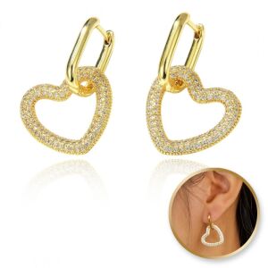 14 k aranyozott szív alakú fülbevaló KST3318 sebészeti acél