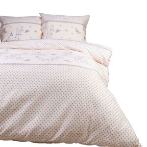 Flanel lepedő 220x200 31503/1 púder rózsaszín sötétkék virágok Flanelove