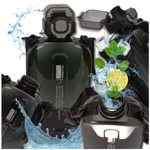 TRESSARI 750 ml-es fekete sportvizes palack masszív szerkezettel