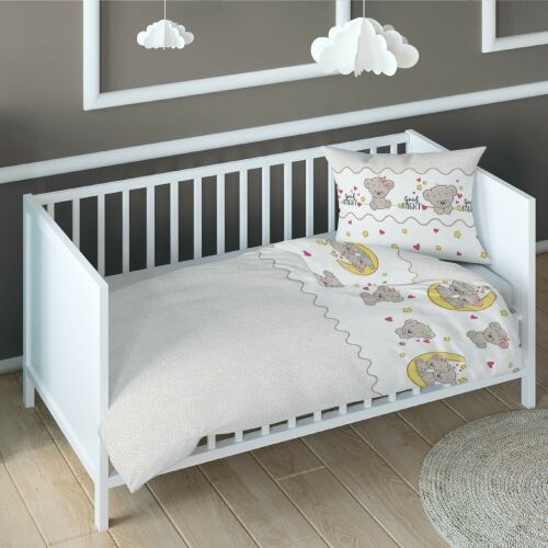 Pamut ágynemű 140x200 mackó bézs gyerek cipzárral 2896 D KARO Dreamland 143570598