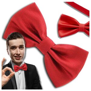 Piros férfi csokornyakkendő szabályos, elegáns és klasszikus mintával. 

 Piros férfi csokornyakkendő szabályozással