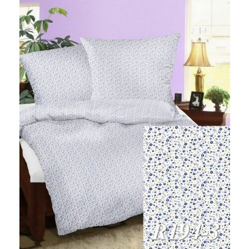 Ágynemű 200x220 194/3 fehér pamut kék pamut gombokkal vastag pamut