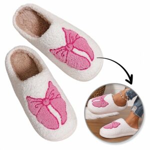 Szigetelt meleg papucs masnival és csúszásmentes talppal 38-as méret PAN03R38 143571238 - Női házicipő