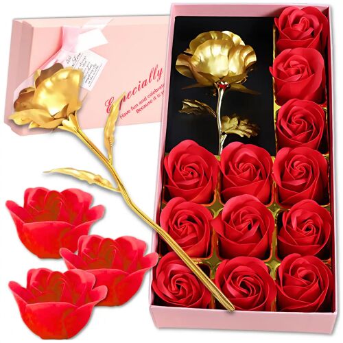 Illatos szappanrózsák 12 db - Aranyrózsa dekoratív ajándék készlet 143571367