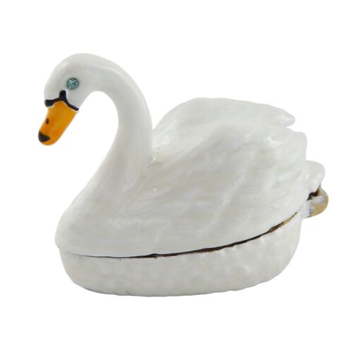 Eredeti fém díszdoboz kristályokkal - Hattyú - B0736-02 143571496