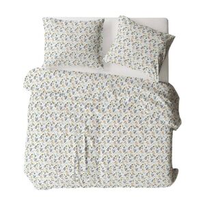 Pamut ágynemű 140x200 fehér többszínű gally levelek 613N Bielawa KARO