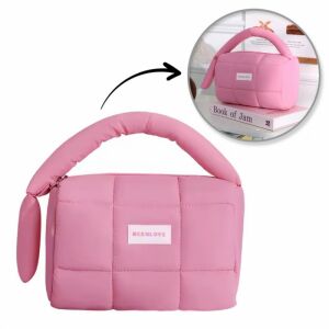 Női steppelt kozmetikai táska füllel 18,5 x 12,5 x 13 cm - Stílusos és praktikus kiegészítő KS140R