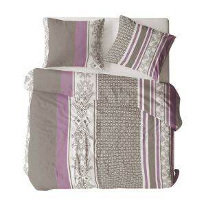 Pamut ágynemű szürke tarka csíkos díszek 160x200 1862N Bielawa KARO