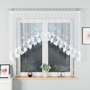 TEODORA fehér jacquard függöny virágmintával, ablakon - Függöny