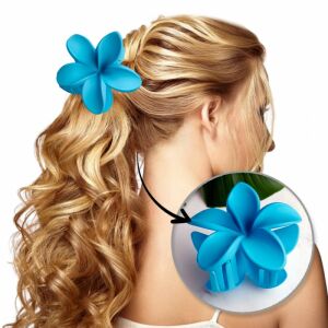 XL hajcsatoló virág OMBRE matt kék 7,5 x 8 cm SP401