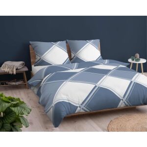 Flanel ágynemű szett 220x200 cm kék és fehér kockás mintával - Ágynemű - ifjúsági és felnőtt