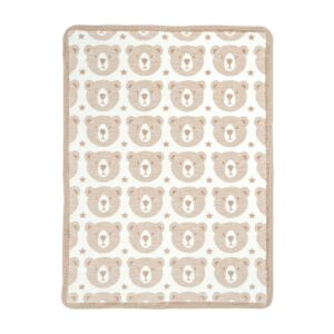 Gyermek takaró 75x100 2166/1 Bears bézs pamut akril horgolt szegély LC