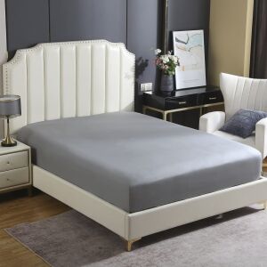 Szatén lepedő gumival 90x200 grafit egyszínű I24 magas matrachoz