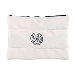 Női nagy steppelt vízálló kozmetikai táska fehér 22 x 31 cm KS144B