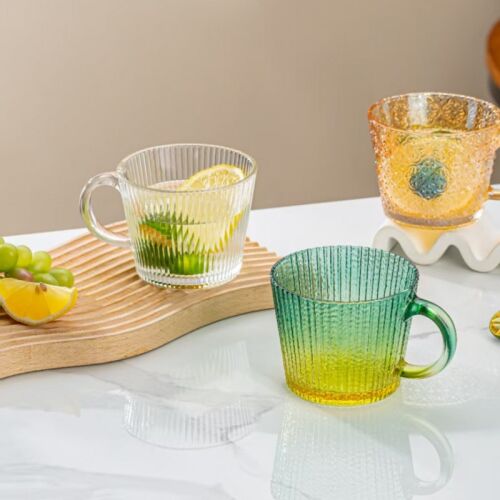 Nagy hornyos üvegpohár 380 ml-es üveg zöld ombre 1 db 176 SZK