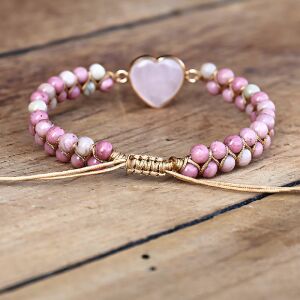 Etno karkötő Cardíaco Růžnín és Rhodochrosite