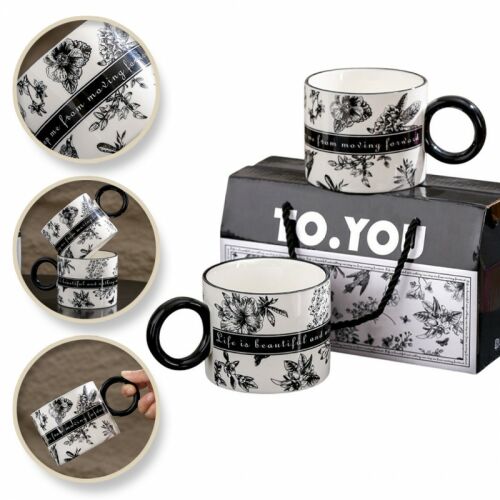 Kollázs a TO YOU bögre készletről díszdobozzal és közeli részletekkel
