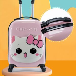 Gyermek kabinos bőrönd rózsaszín cica WP06 - ideális poggyász gyerekeknek