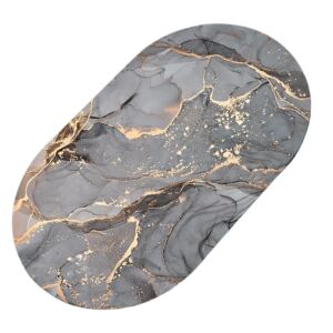 Nedvszívó, szürke márványozott csúszásmentes szőnyeg a fürdőszobába - 40x60 cm