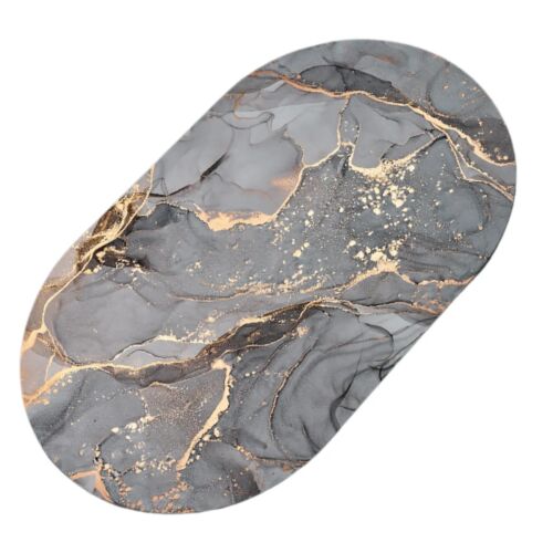 Szürke márvány mintás fürdőszobai szőnyeg, nedvszívó és csúszásmentes fürdőszobai szőnyeg