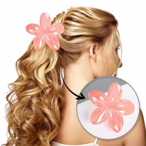 XL rózsaszín opálos virág hajcsat 7,5 x 8 cm SP425 143573089