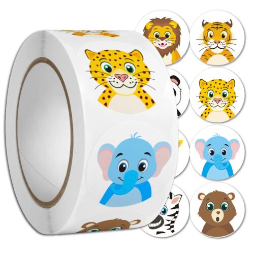 Színes matricák egy 500 db-os tekercsen barkácsoló állatmotívumokkal gyerekeknek