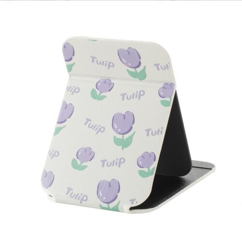 Álló kozmetikai tükör tulipán mintával, Ekobőr utazó sminktükör