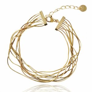14 karátos aranyozott sebészeti acél karkötő, elegáns női ékszer - Női kiegészítő