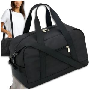 BAD&BAGS fekete üzleti duffel táska férfiaknak és nőknek, kézipoggyász méret - Utazótáska