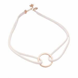 Choker nyaklánc övvel és aranygyűrűvel, fehér N296B színben