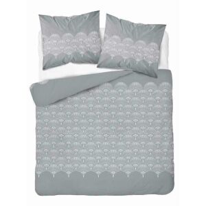 Flanel ágyneműhuzat garnitúra 220x200 cm, szürke rozetta mintával - Ágynemű - ifjúsági és felnőtt